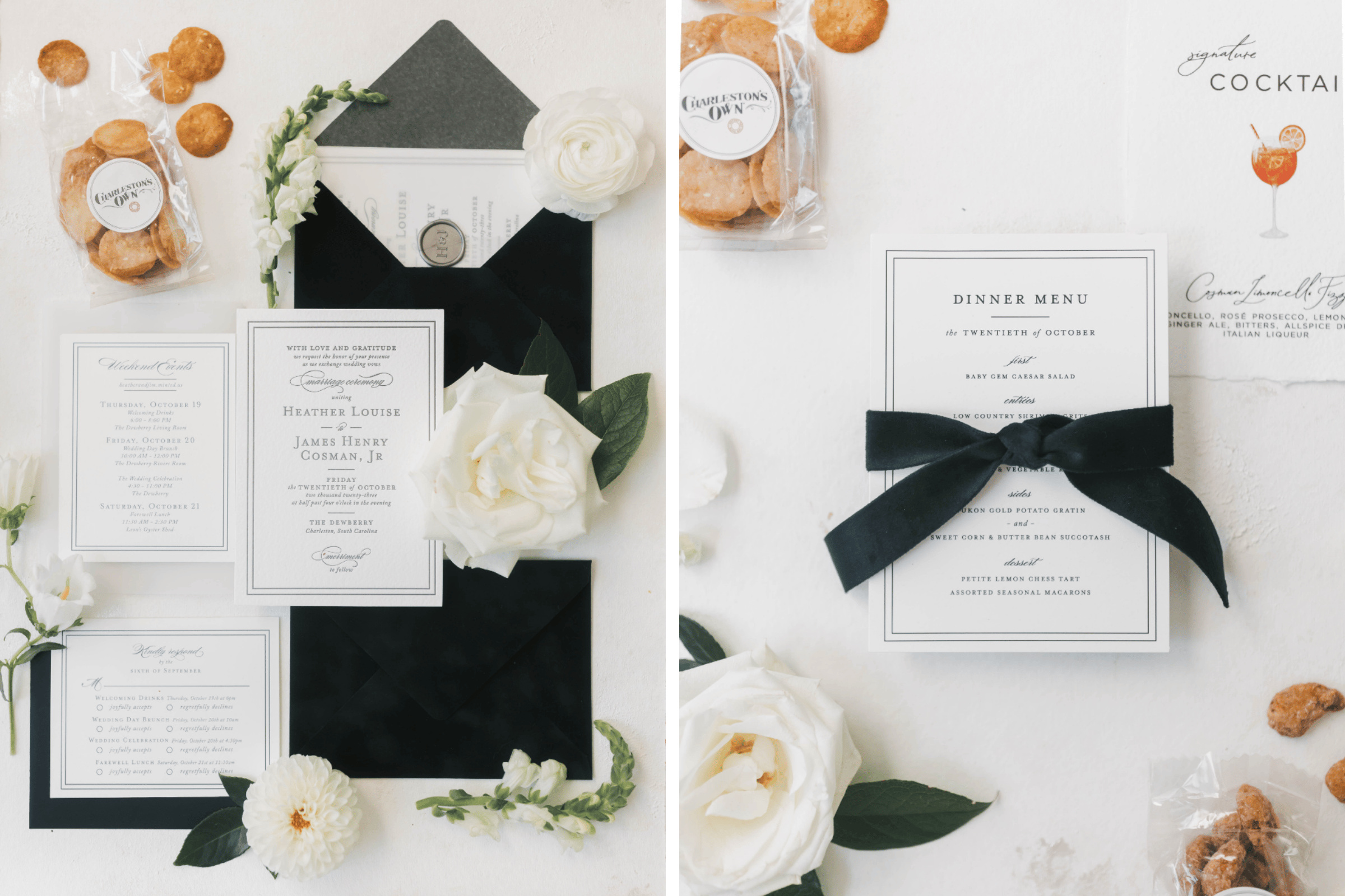 Photo by Emily Lethco Photography, Featured in A Classic Fall Wedding at The Dewberry Charleston
