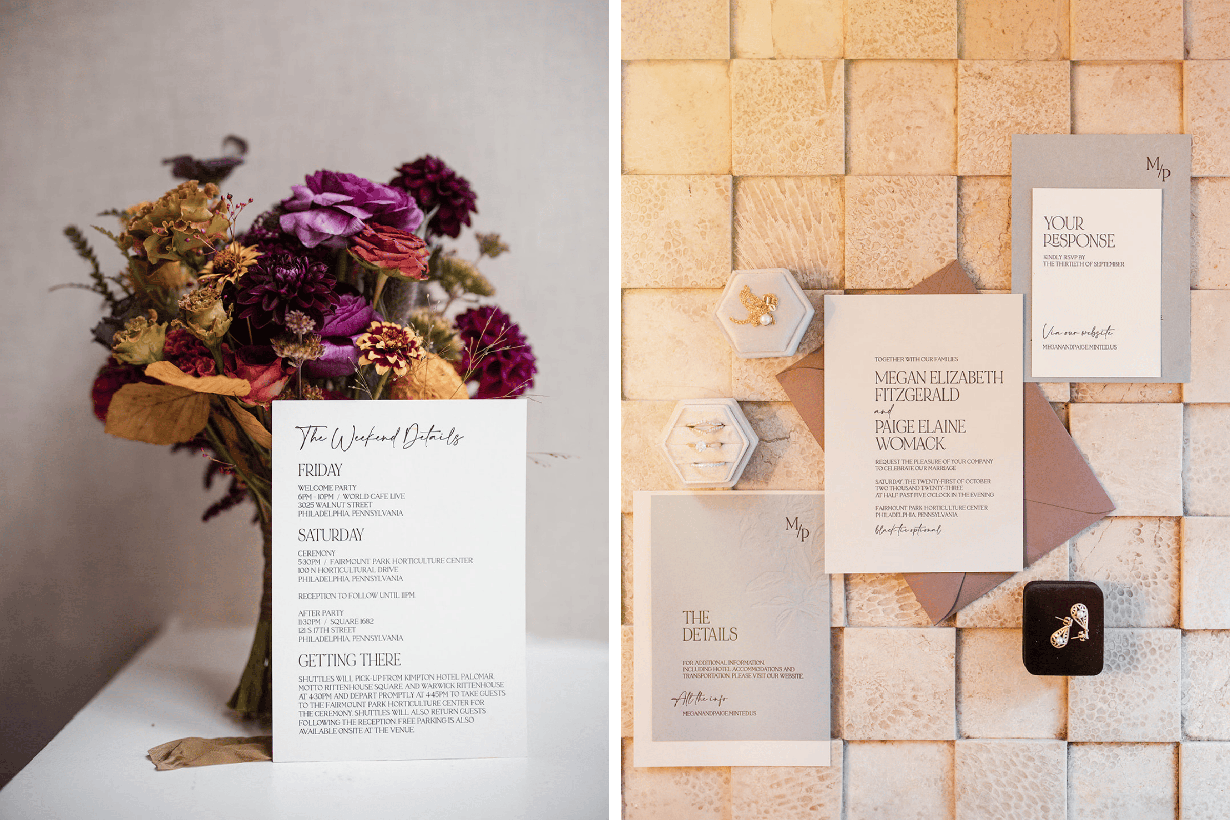 Photo by Susan Stripling Photography, Featured in A Modern Fall Wedding at the Fairmount Park Horticulture Center