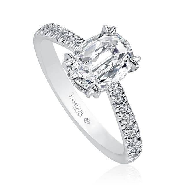 Christopher Designs L’Amour Crisscut Oval Diamond Engagement Ring