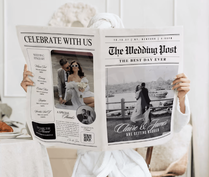 Large Newspaper Wedding Program