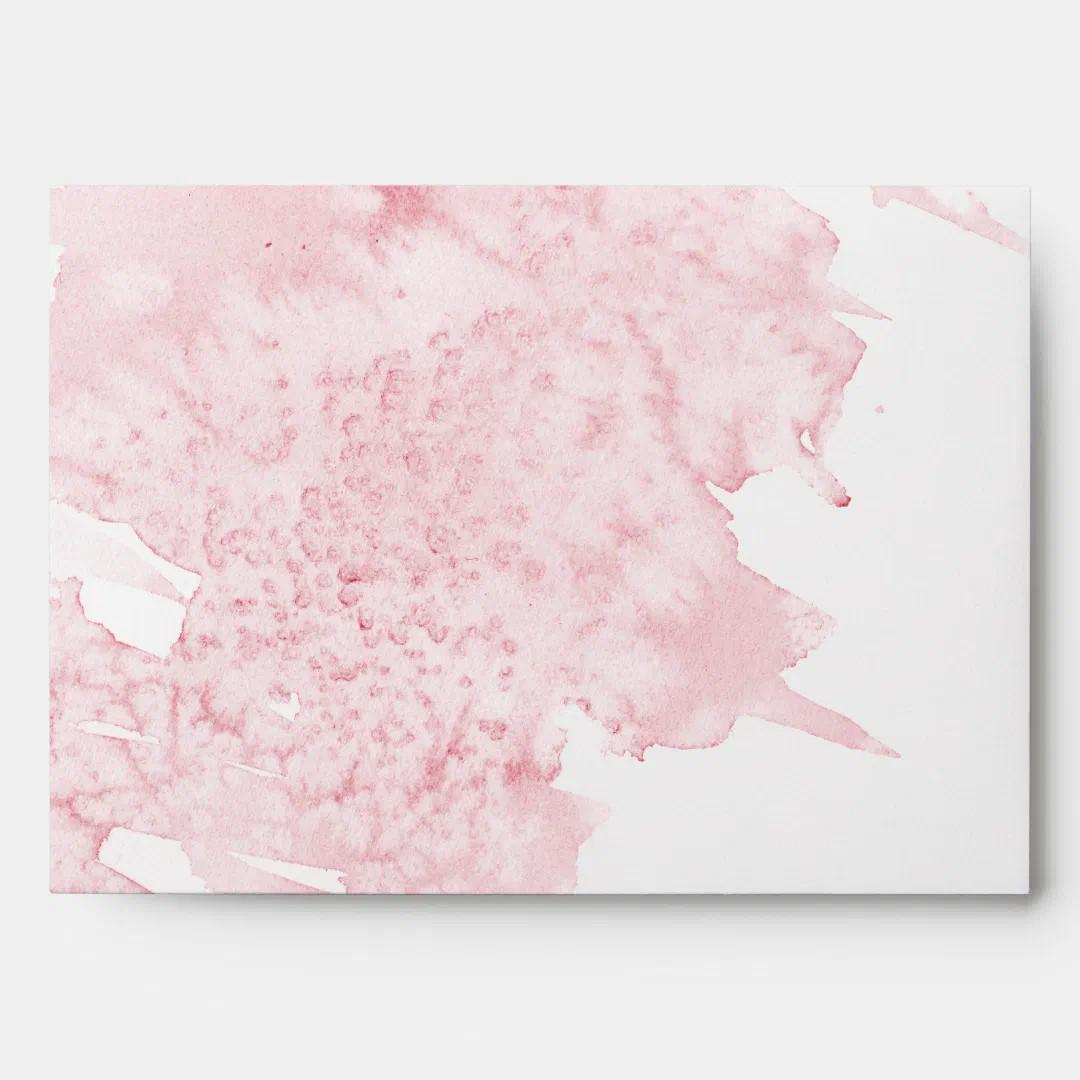 Modern Pink Watercolor Wash Simple Minimalist Art Envelope