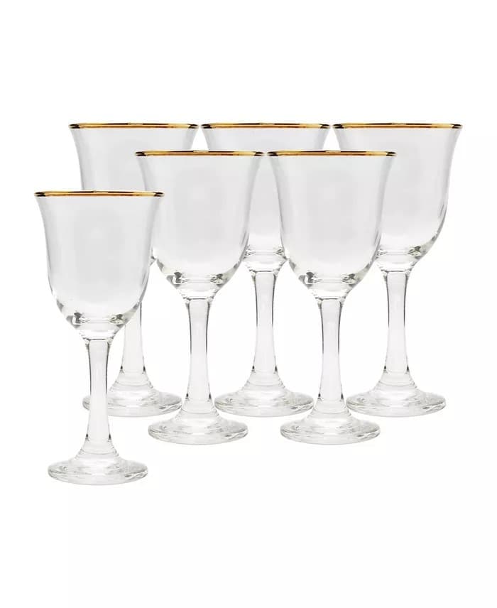 Water Glasses with Gold Rim