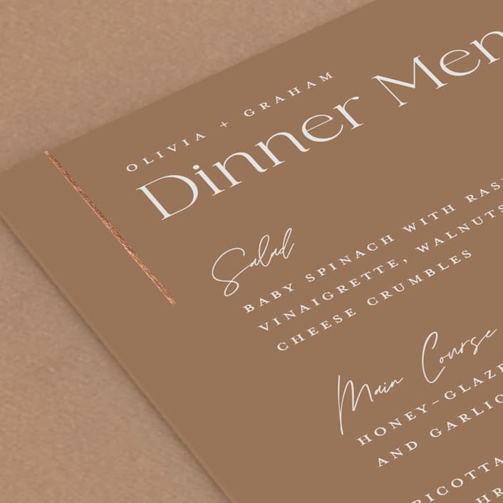 Foil-Pressed Menus - Simple Lines