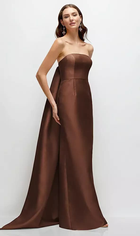 Strapless Satin Column Dress