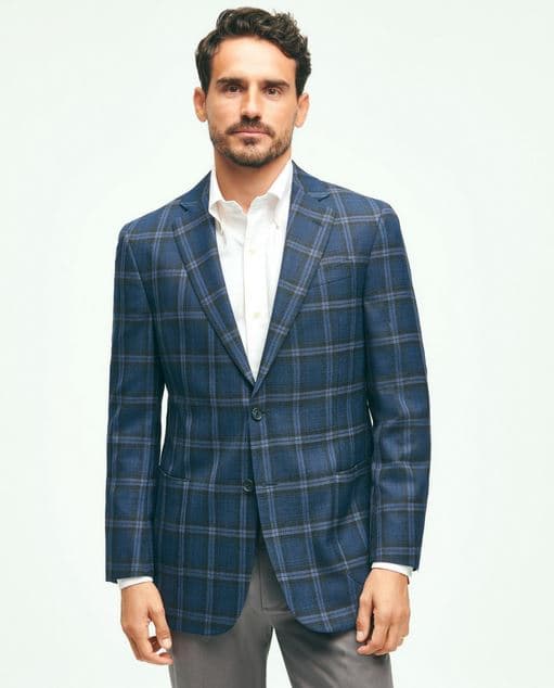 Wool Hopsack Plaid Sport Coat