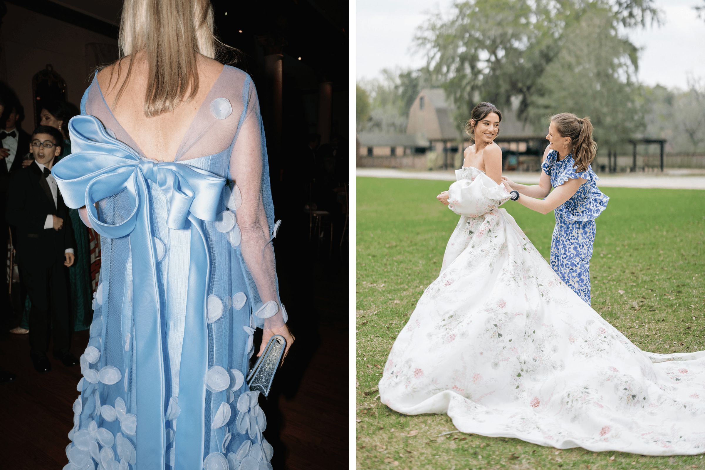 Photos by Finch Photo (Left) Alex W Photography (Right) | Styling by My Wedding Wardrobe