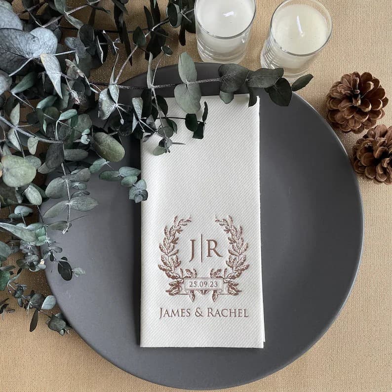 Personalized Napkin with Luxury Design for Wedding