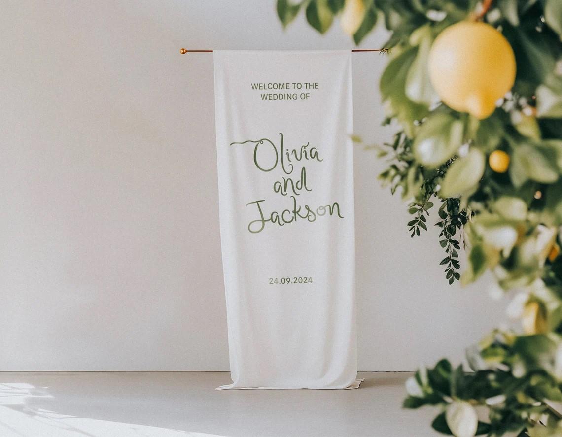 Personalized Whimsical Wedding Welcome Sign
