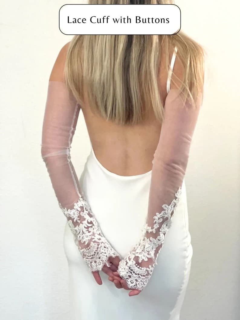 Lace Wedding Glove Button Lace