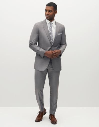 Men's Textured Gray Suit