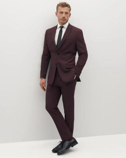 Men's Burgundy Suit