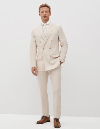 Men's Tan Double Breasted Suit