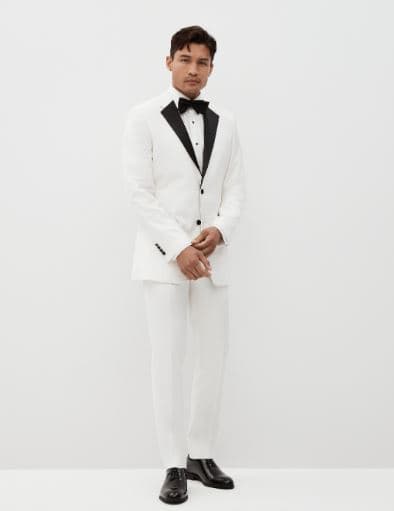 Men's Ivory White & Black Tuxedo