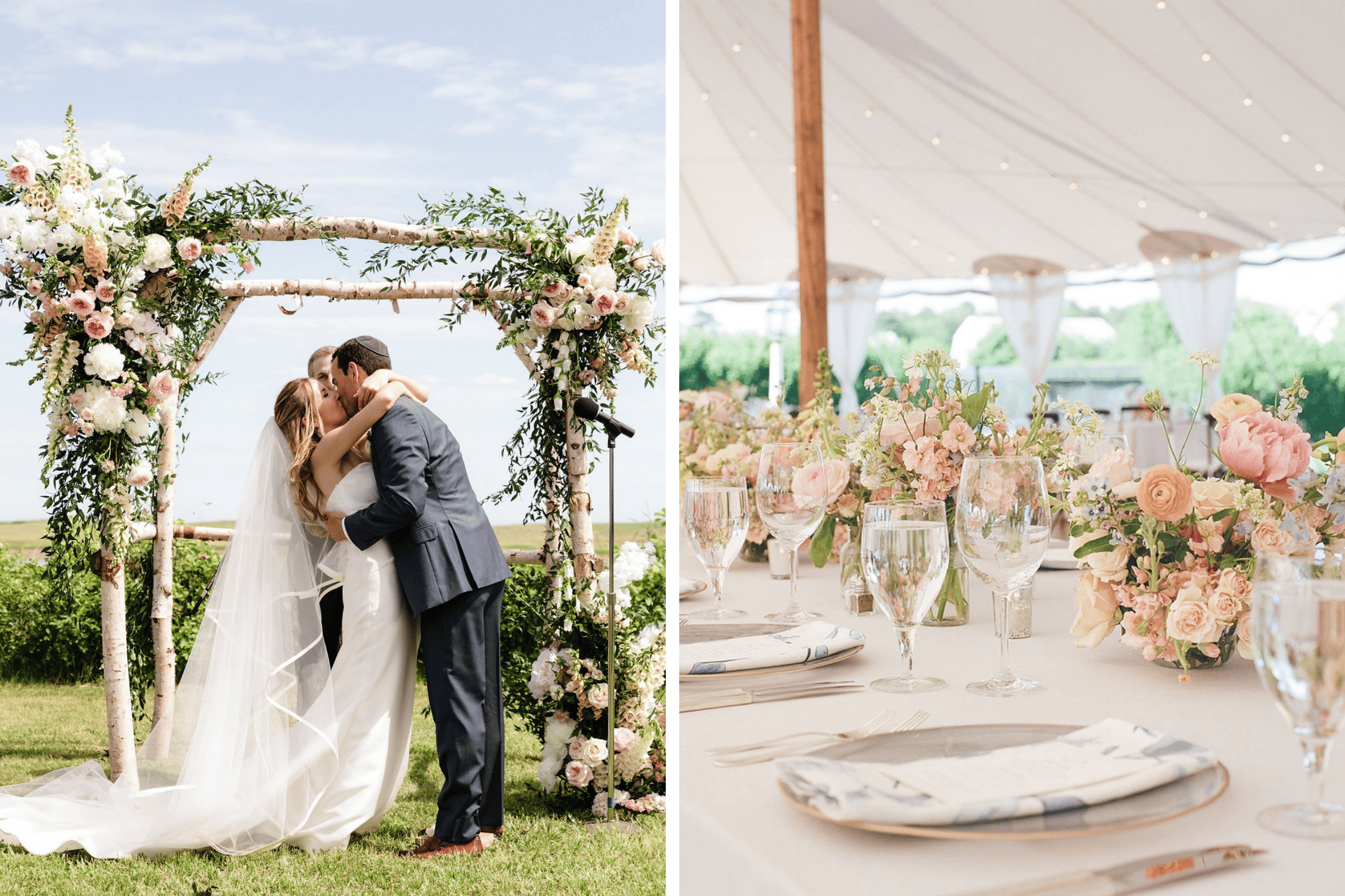 Photos by Elizabeth Cecil, Featured in A Classic Summer Wedding at The Field Club