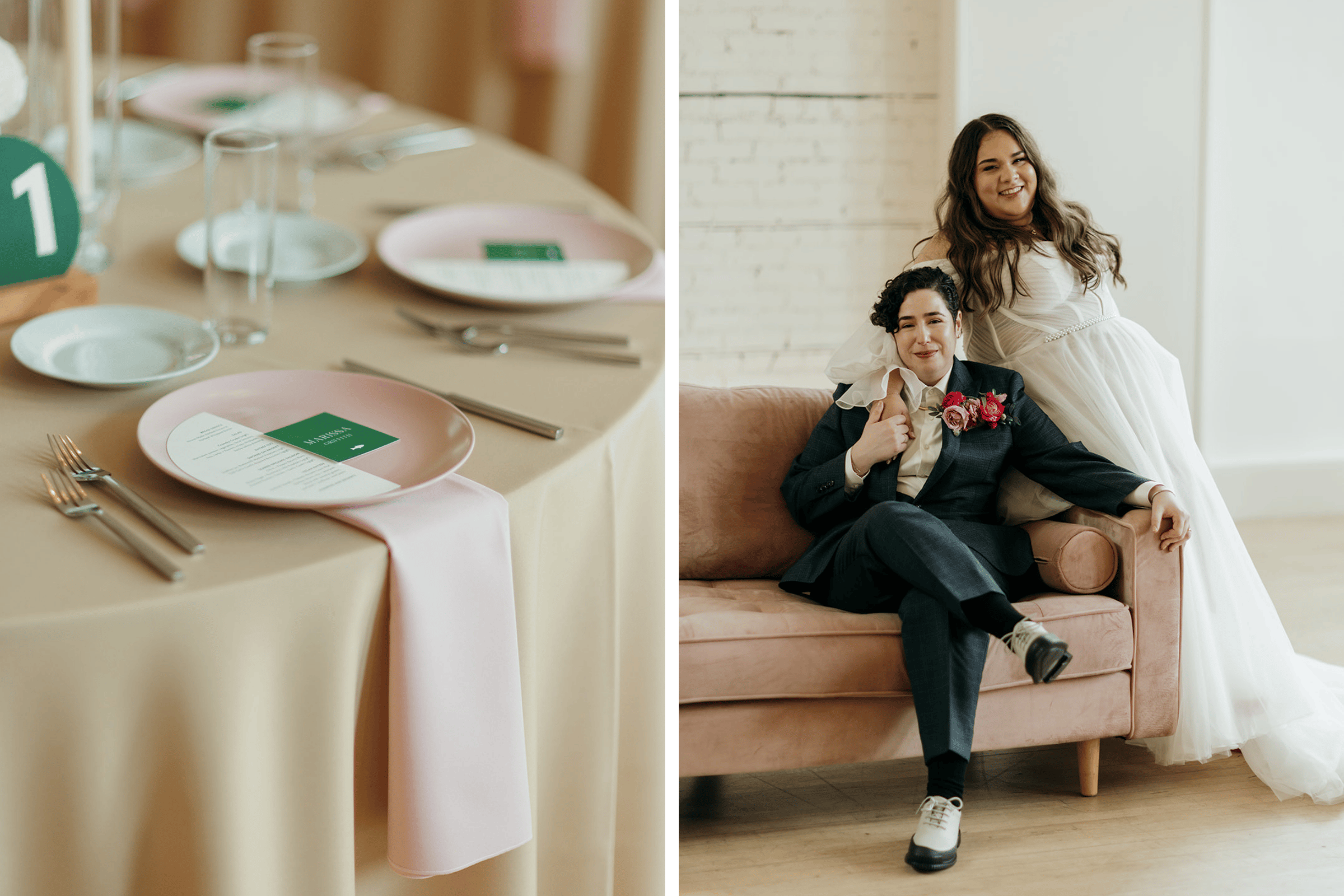 Photos by Eden Photo, Featured in A Modern Fall Wedding at the Gordon Green