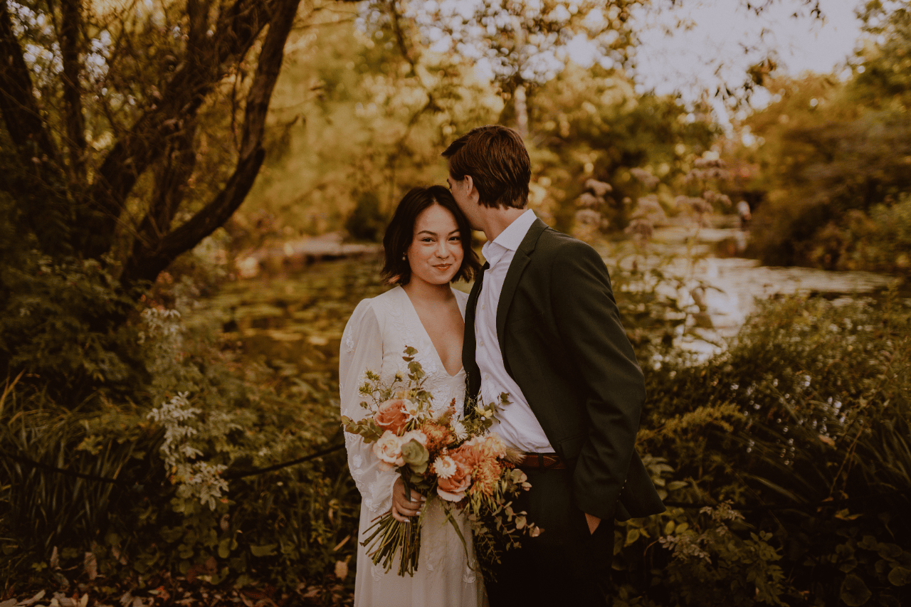 A Non-Traditional Fall Elopement at Alfred Caldwell Lily Pool photo 3