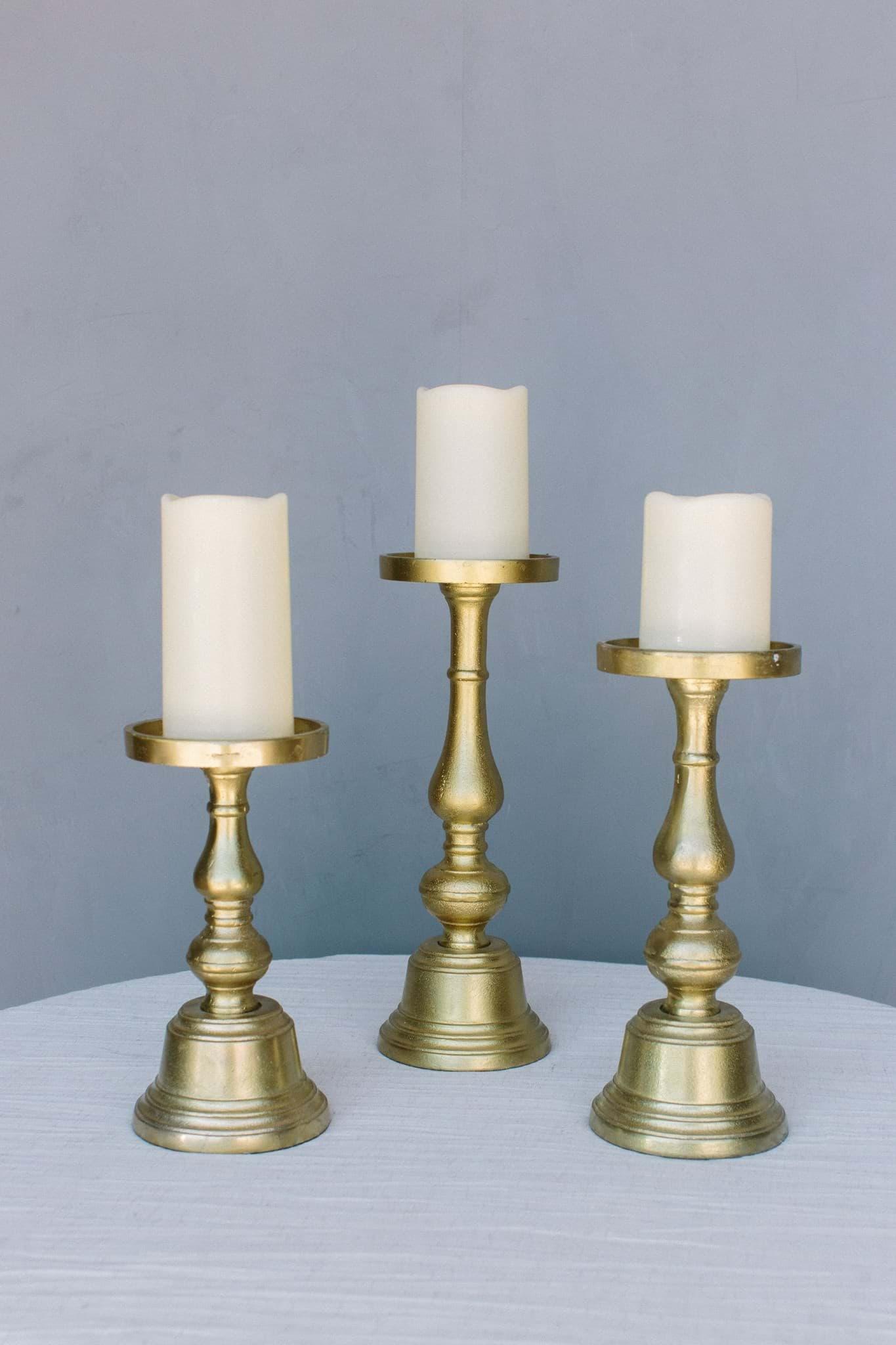 Premium Gold Candle Set of 3