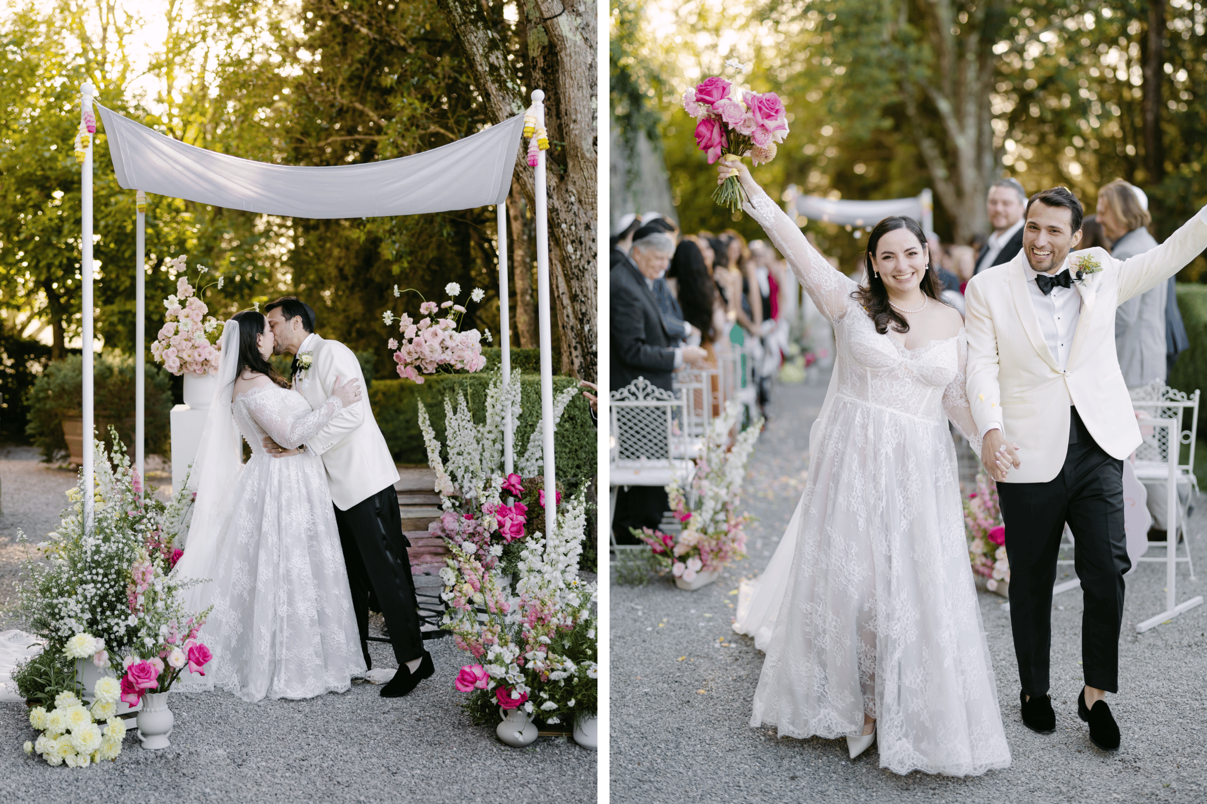 Once the glass is shattered, guests cheer and shout 'Mazel Tov!' to celebrate their new beginning.