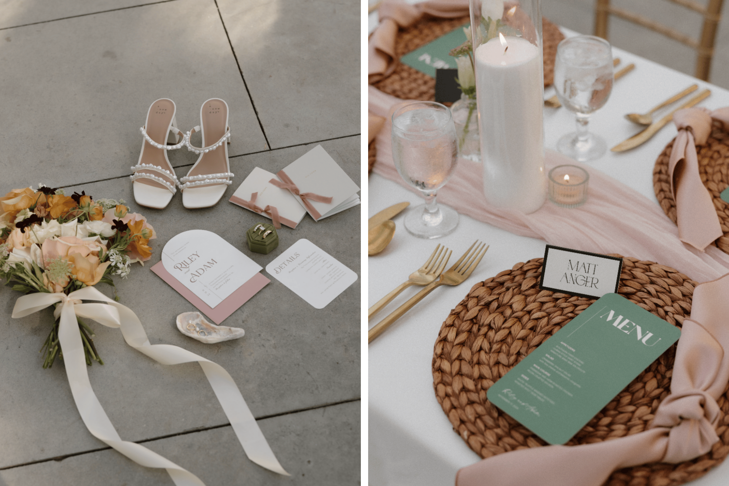 Photos by Julia Ingle, Featured in A Romantic Fall Wedding at The VanLandingham Estate