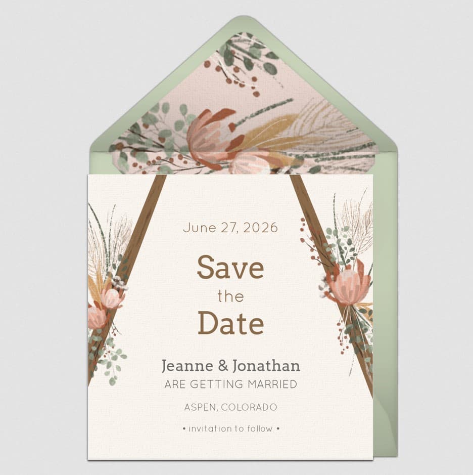 Boho Arch Save the Date