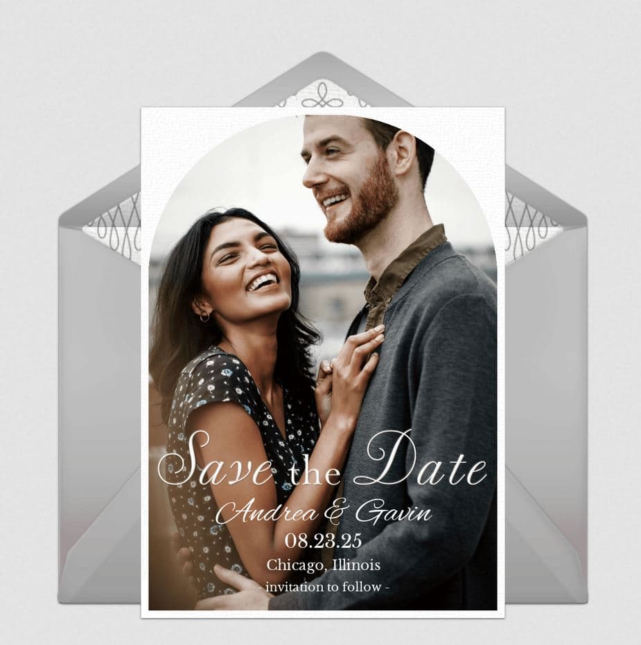 Arch Photo Save the Date (White)
