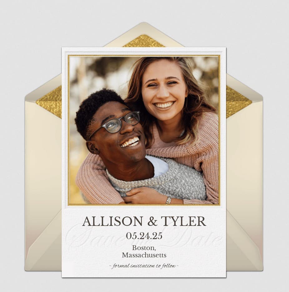 Embossed Type Save the Date