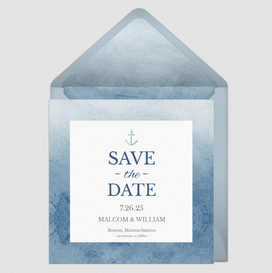 Watercolor Anchor Save the Date