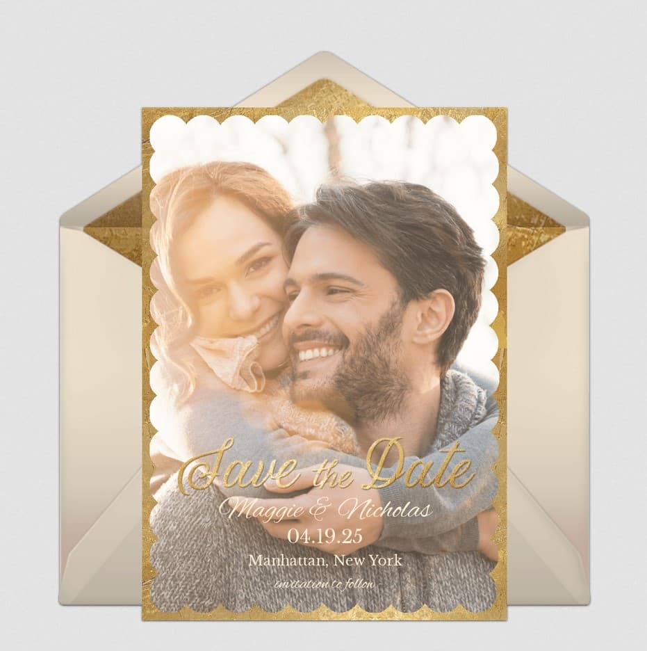 Scallop Save the Date (Gold)