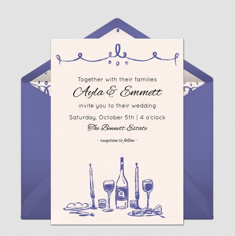 Hand Drawn Tablescape (Blue)
