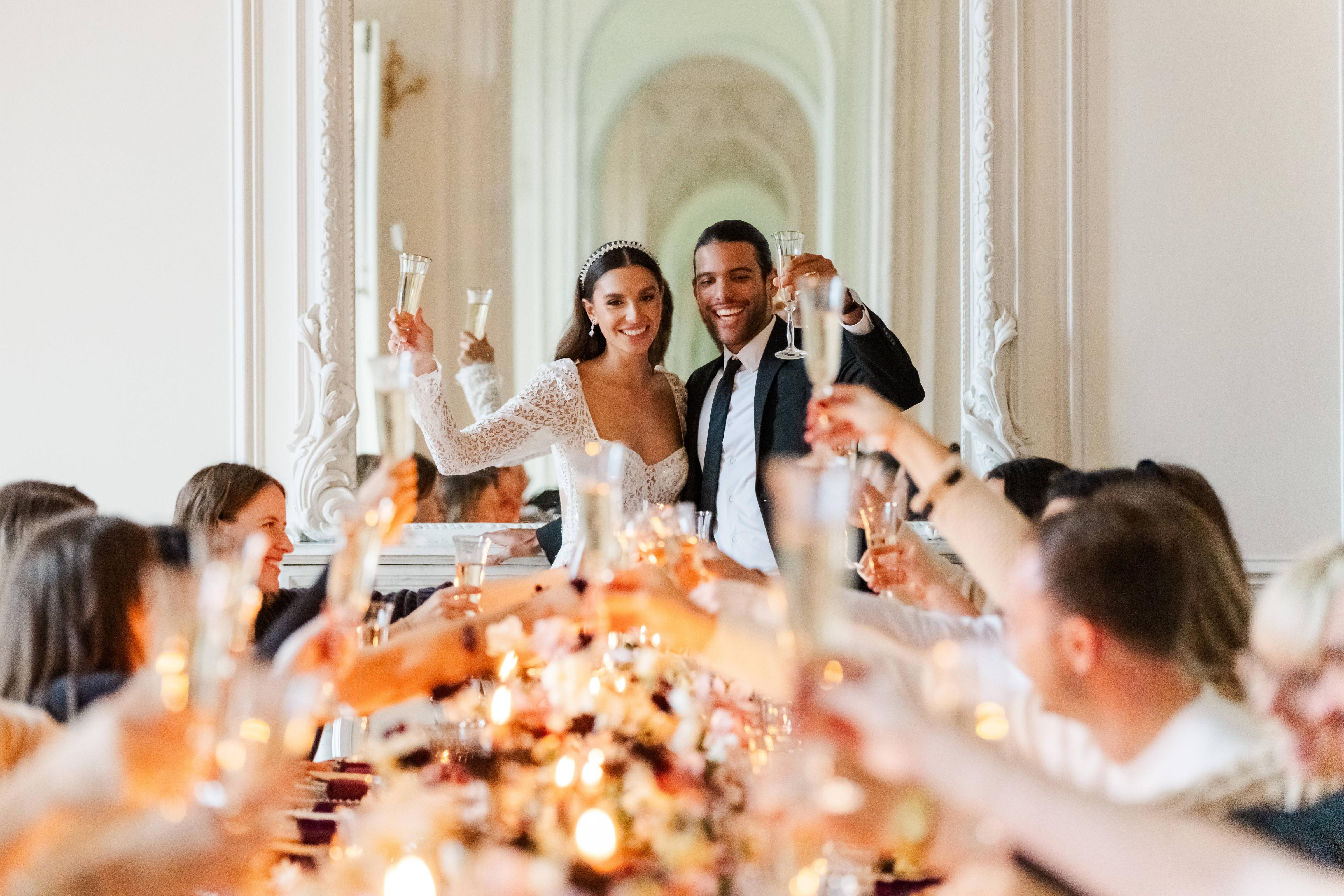 Photo by Amarena Productions, Featured in A Romantic Winter Wedding at Château de Santeny