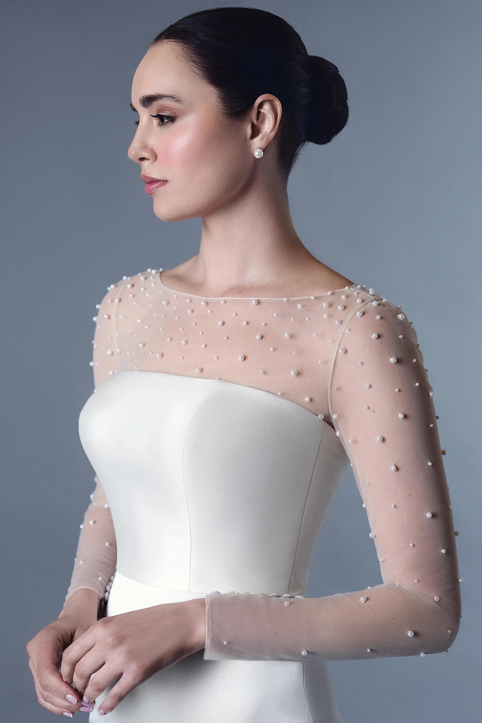 Pearl Embellished  Bodysuit (Style TG1055)