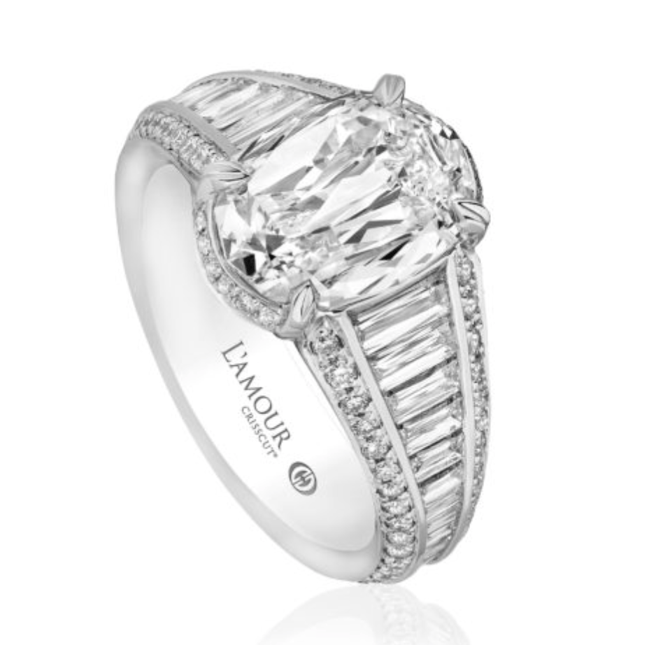 L'amour Crisscut Diamond Engagement Ring