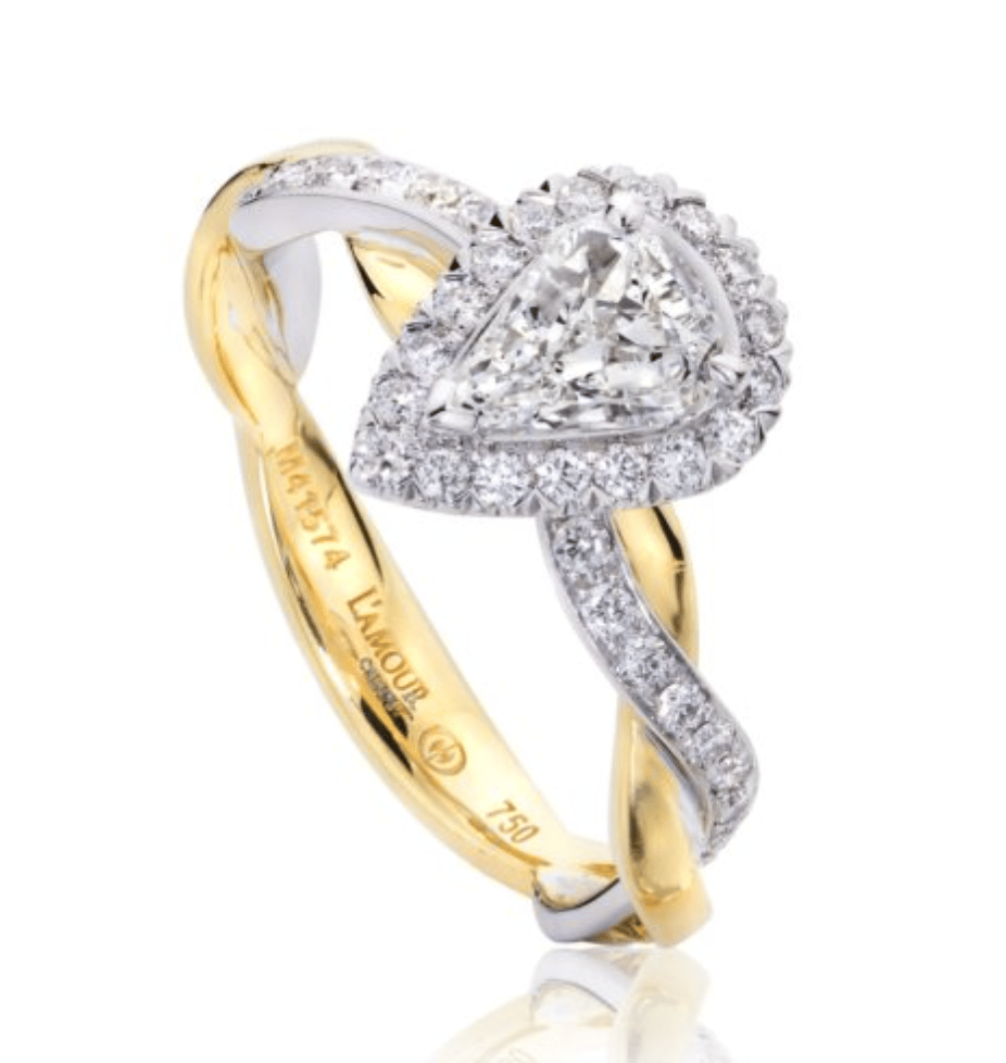 L’Amour Crisscut® Pear Shape Diamond Engagement Ring