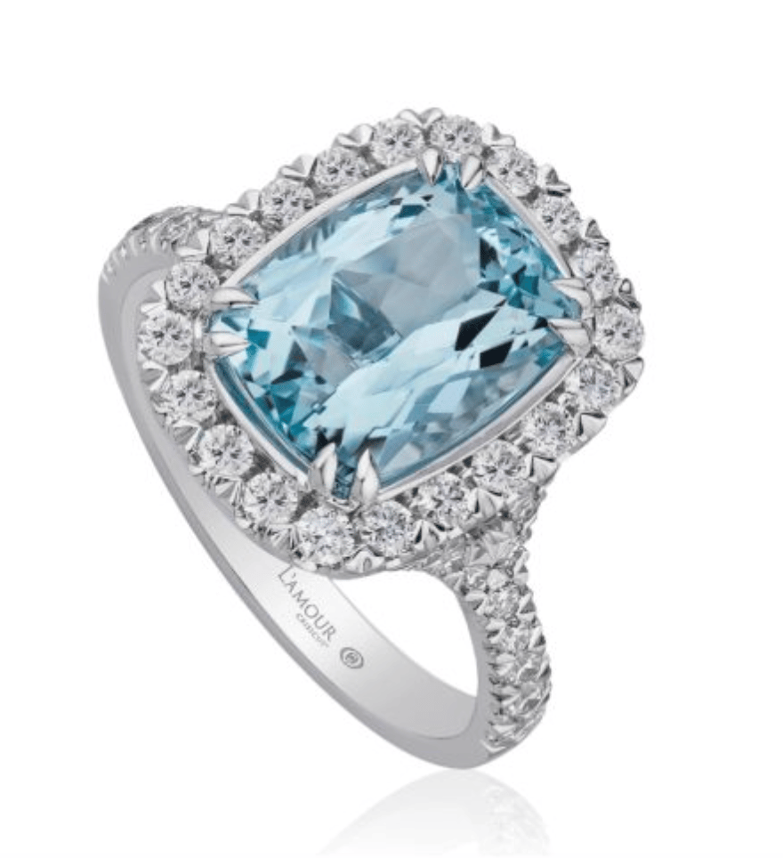 Christopher Designs Aquamarine and Diamond Ring