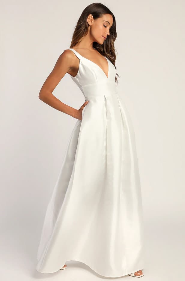 Ready For Romance Ivory Sleeveless Maxi Dress With Pockets