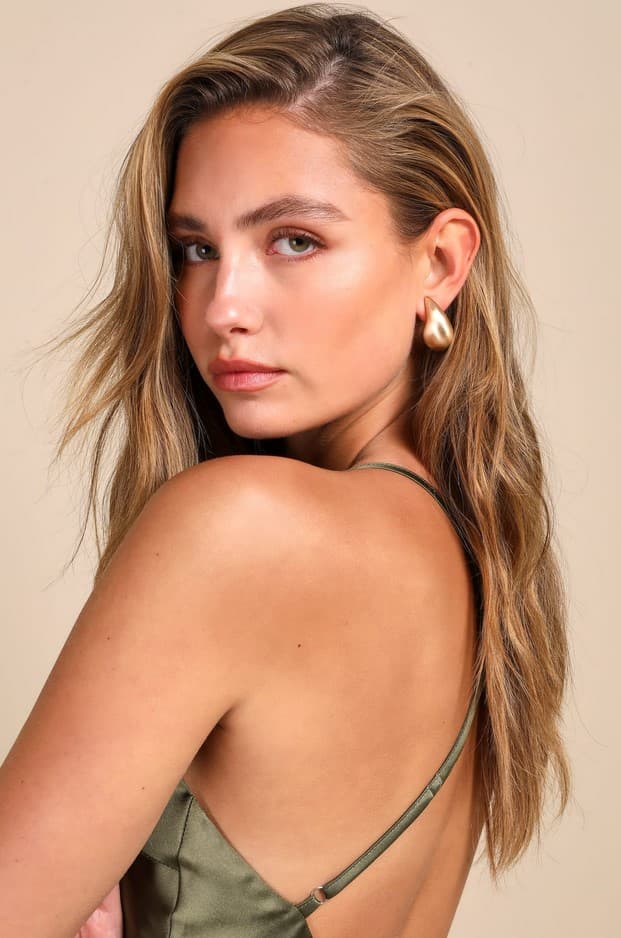 Bold Moment Gold Teardrop Earrings