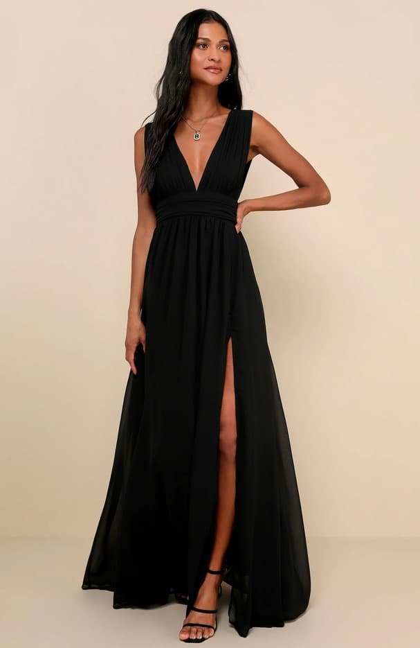 Heavenly Hues Black Maxi Dress