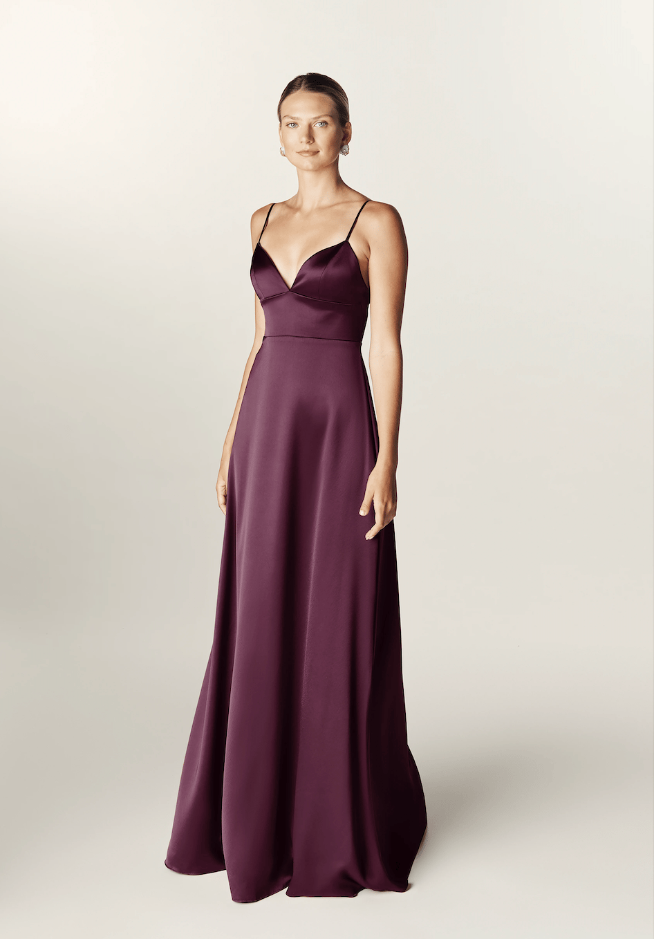 Bikini Charmeuse A-line Floor Length Dress
