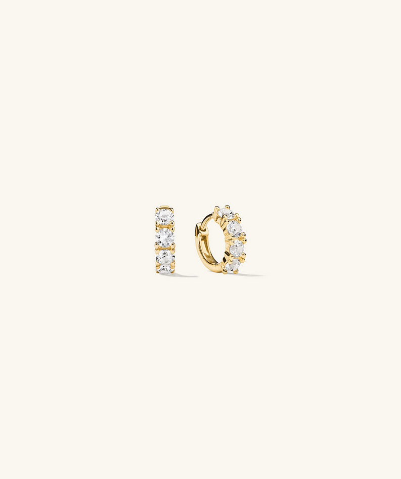 Lab Grown Sapphie Huggies - 18k Gold Vermeil