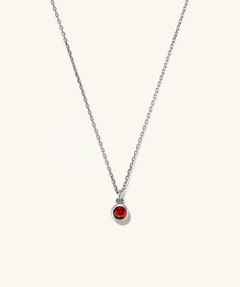 Sia Birthstone Pendant Necklace - Stirling Silver