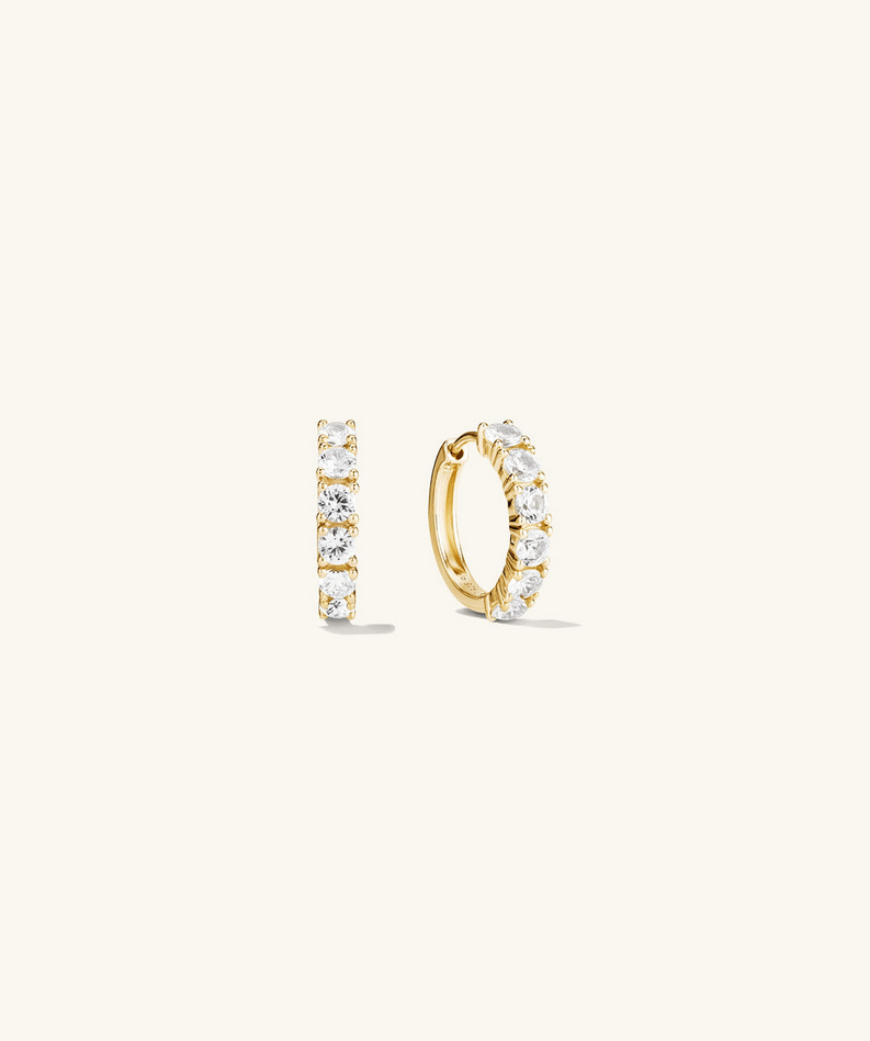 Lab Grown Sapphie Small Hoops - 18k Gold Vermeil