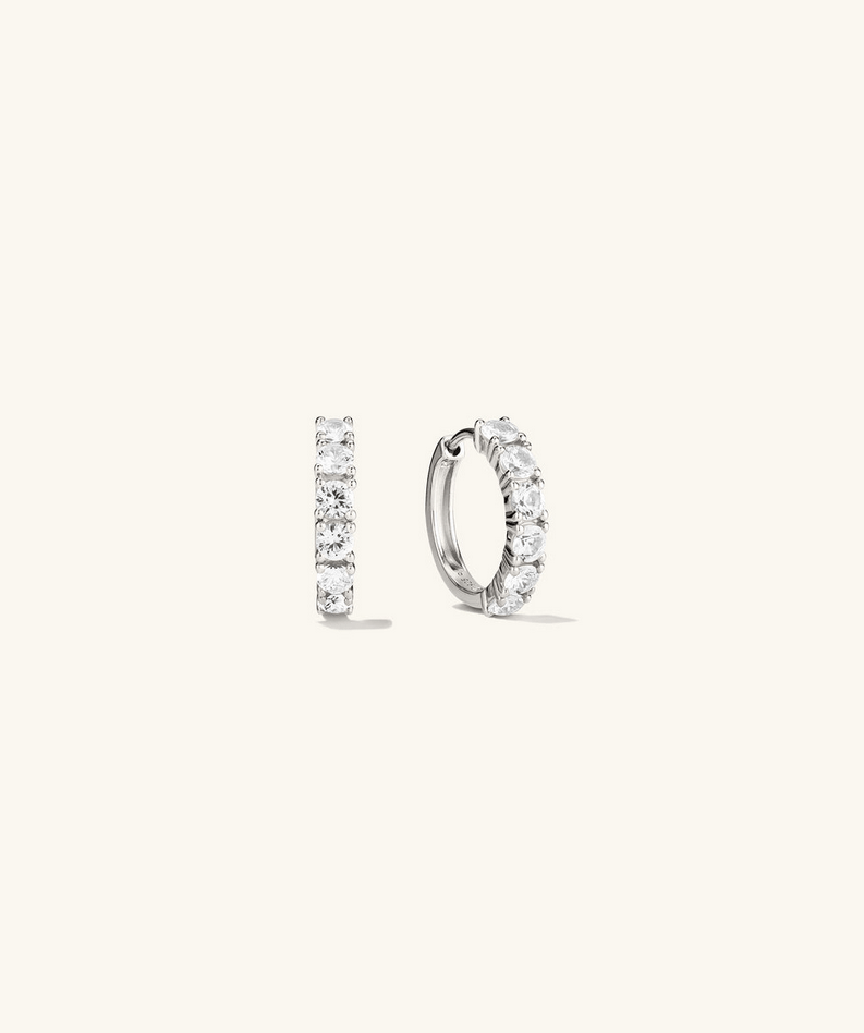 Lab Grown Sapphie Small Hoops - Sterling Silver