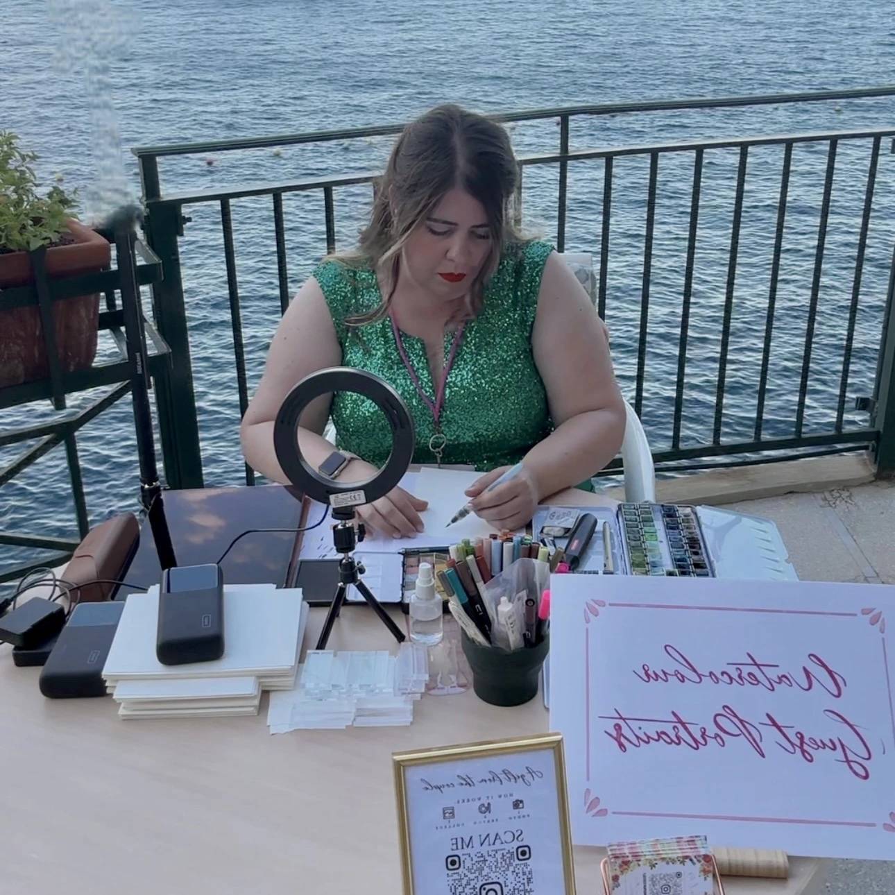 Maria Paola Tintis | Live wedding painter Santorini and Italy
