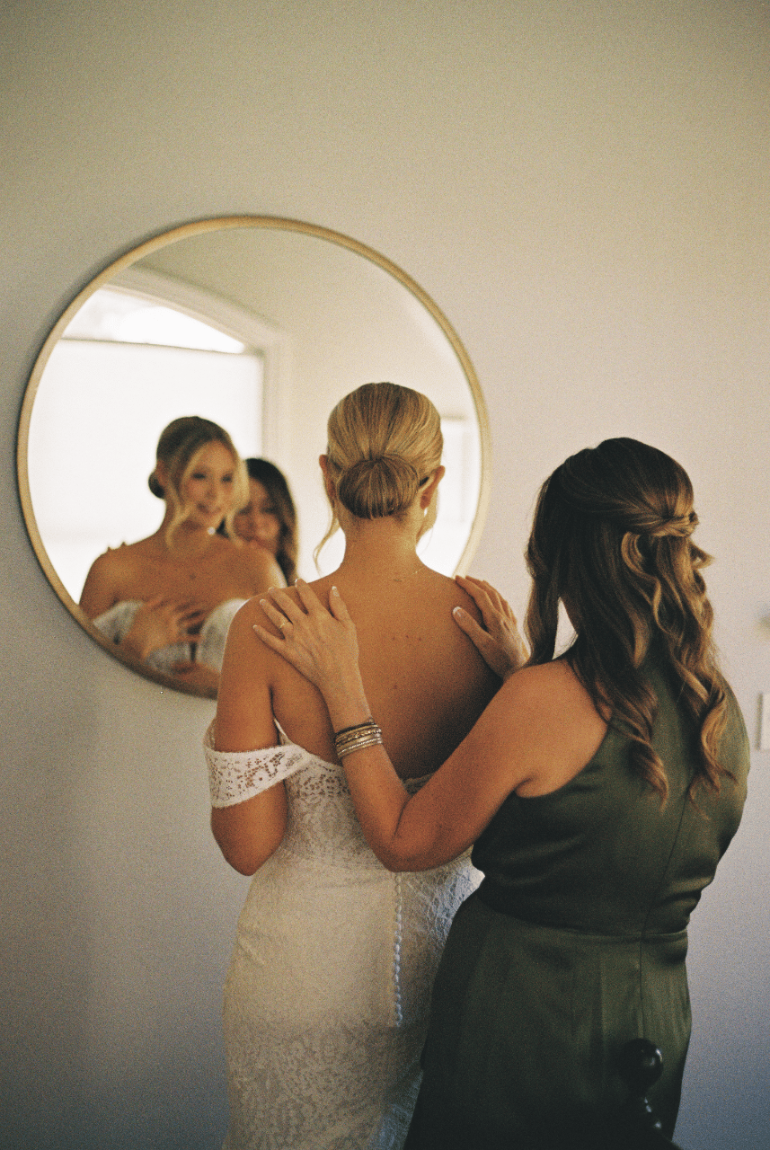 Bride & her mother on 35 mm film