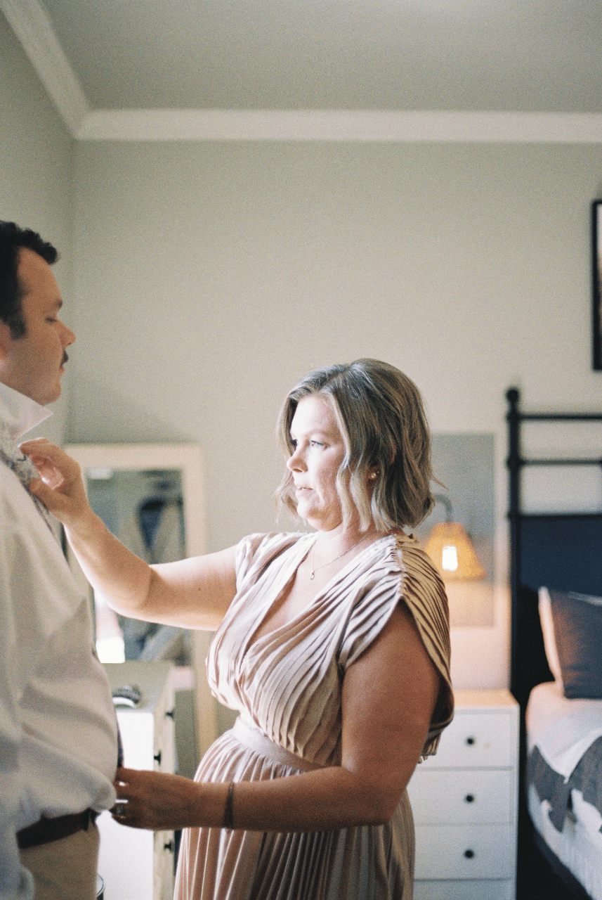 The groom & his mother, on 35 mm film