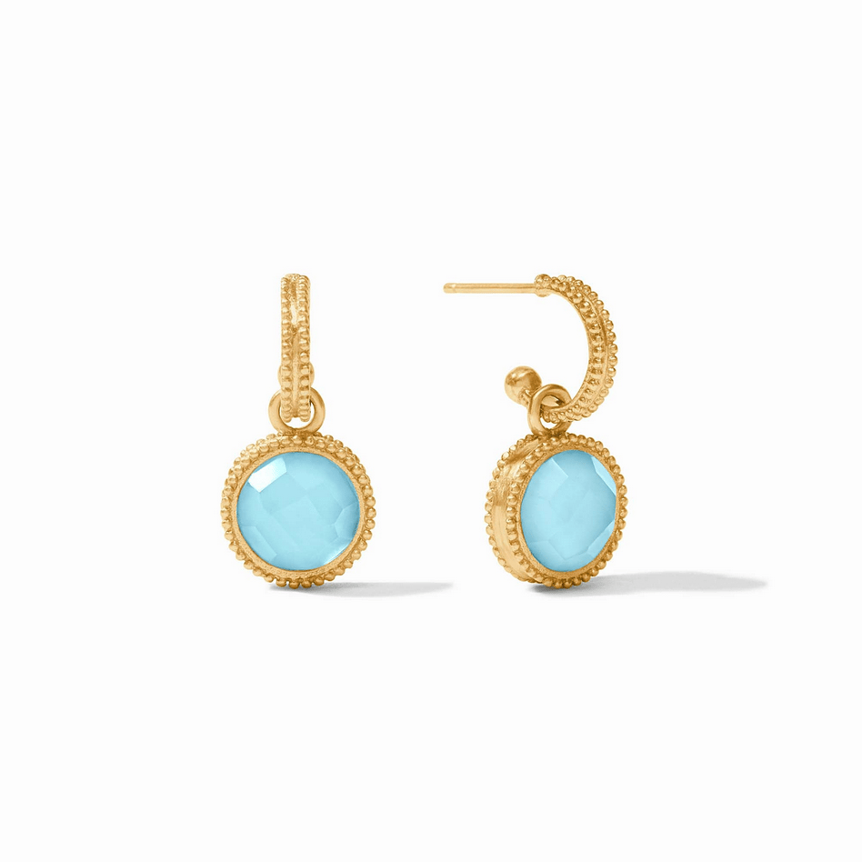 Fleur-de-Lis Hoop and Charm Earring (19 colors)