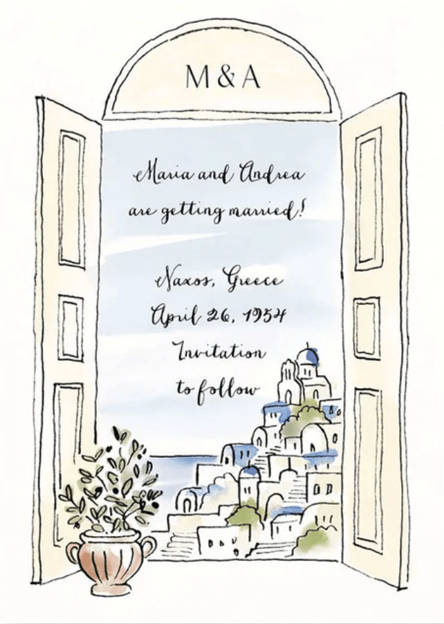 Grecian Views - Save the Date