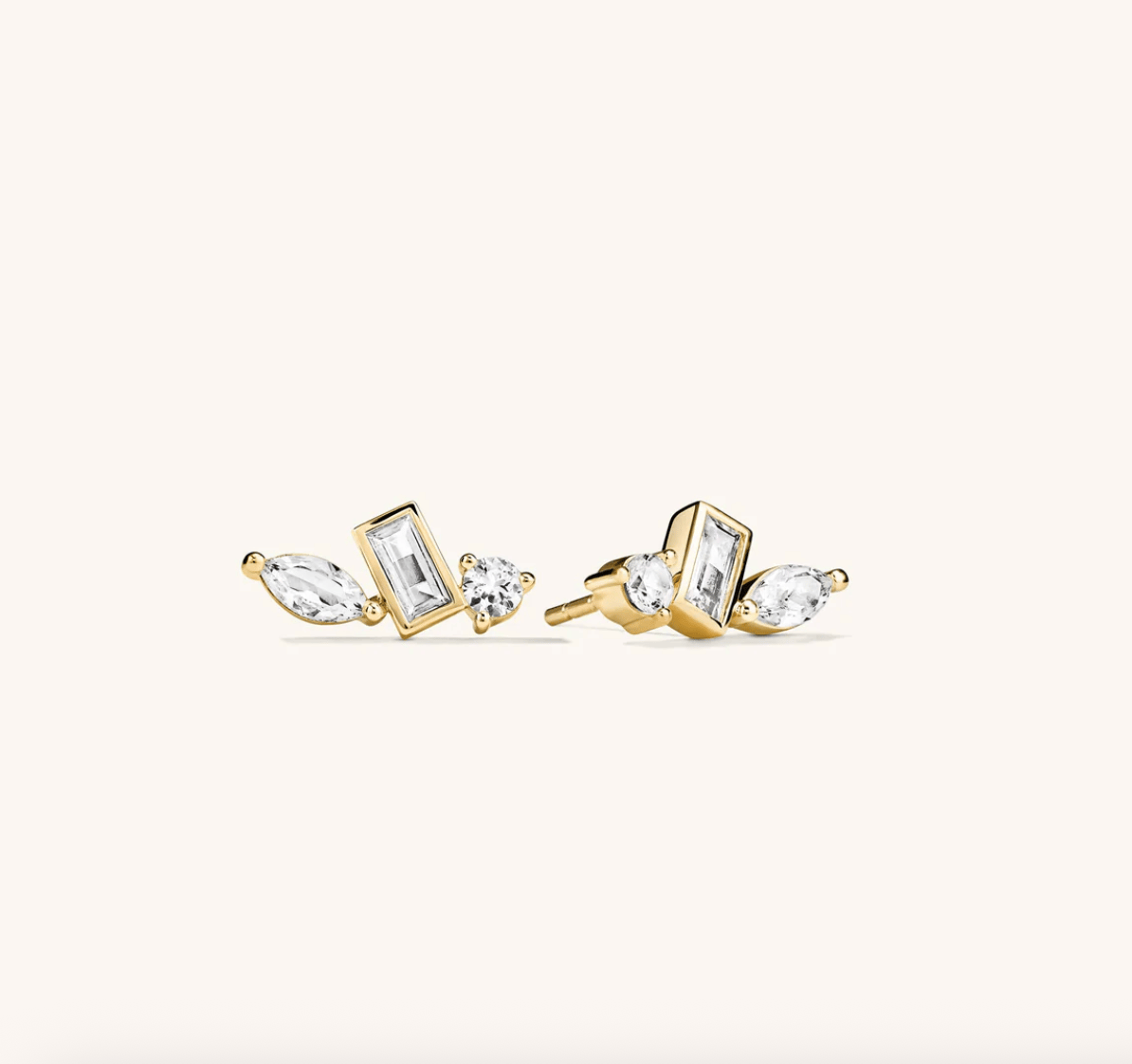 Lab Grown Sapphire Climber Studs