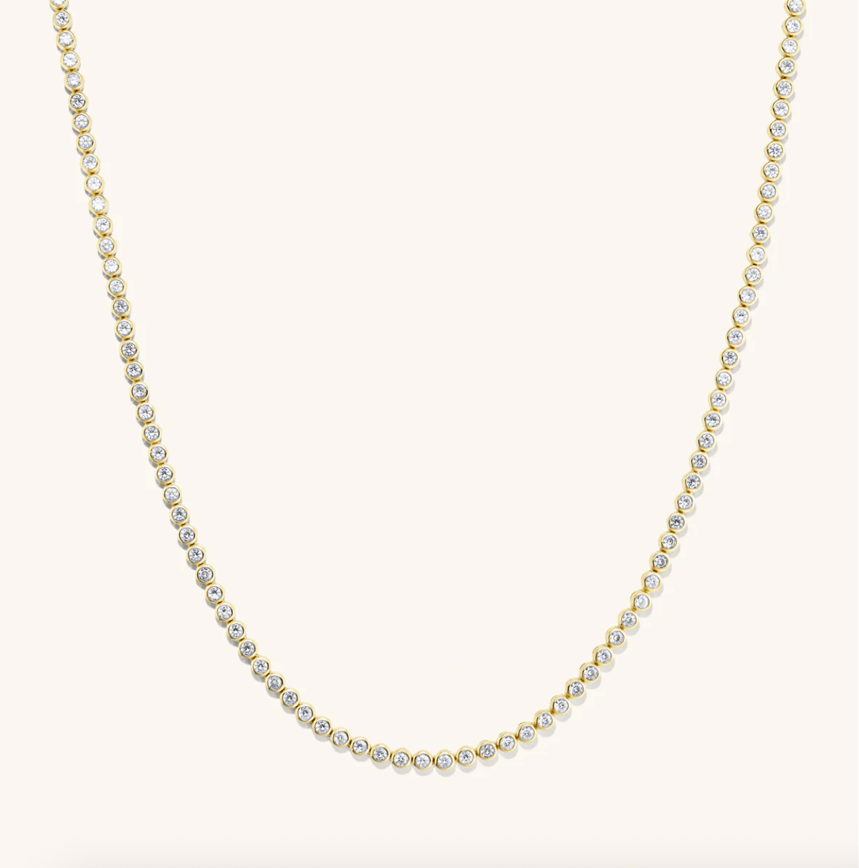 Zadie Bezel Lab Grown Sapphire Tennis Necklace