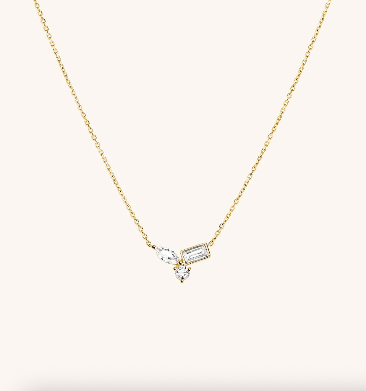 Lab Grown Sapphire Cluster Necklace
